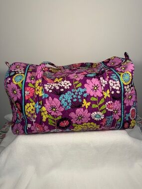 Vera Bradley Purple Floral Quilted Travel Bag